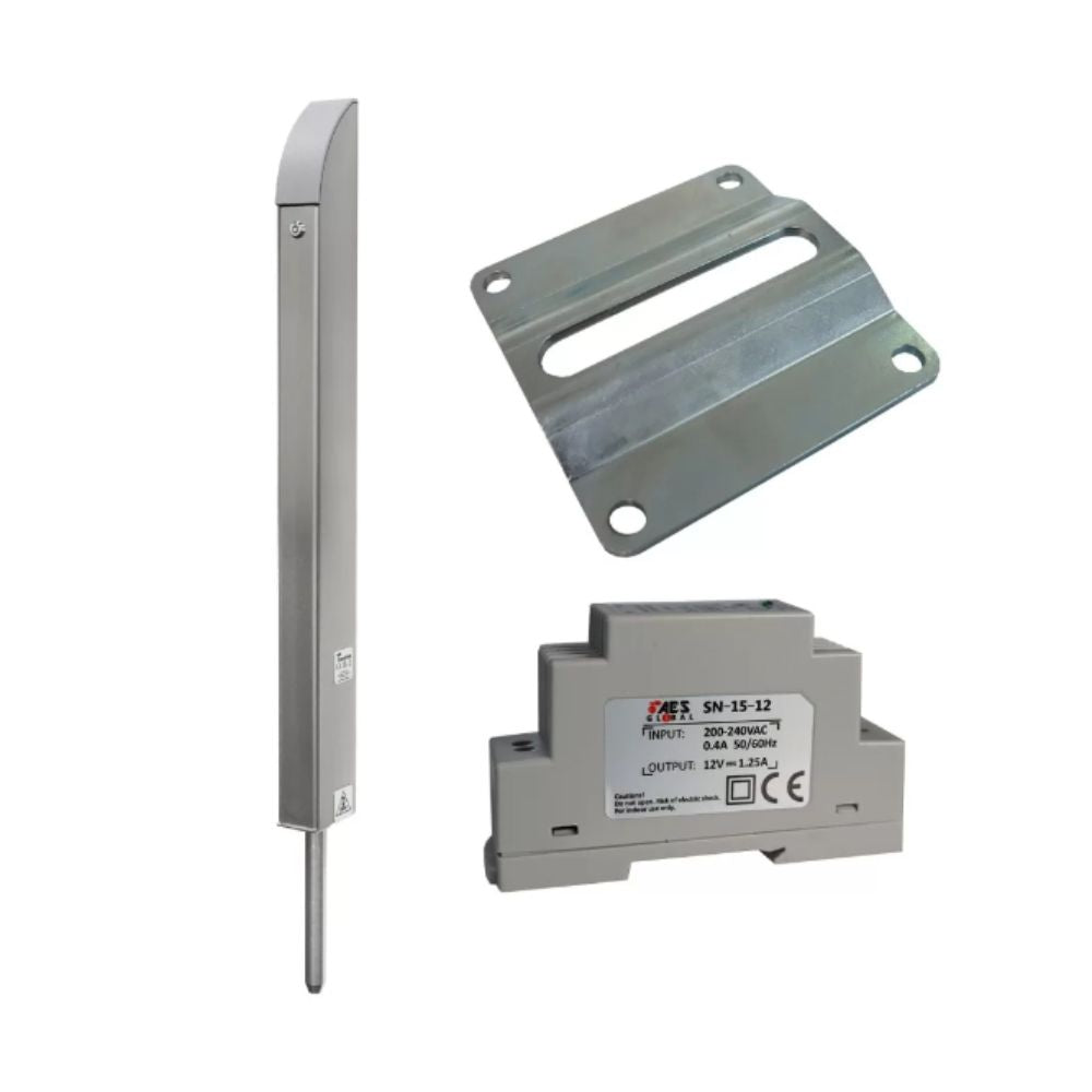 AES Tomalok Electric Drop Bolt in Stainless - 150mm with 24v Din Rail Power Supply and Ground Plate | All Security Equipment