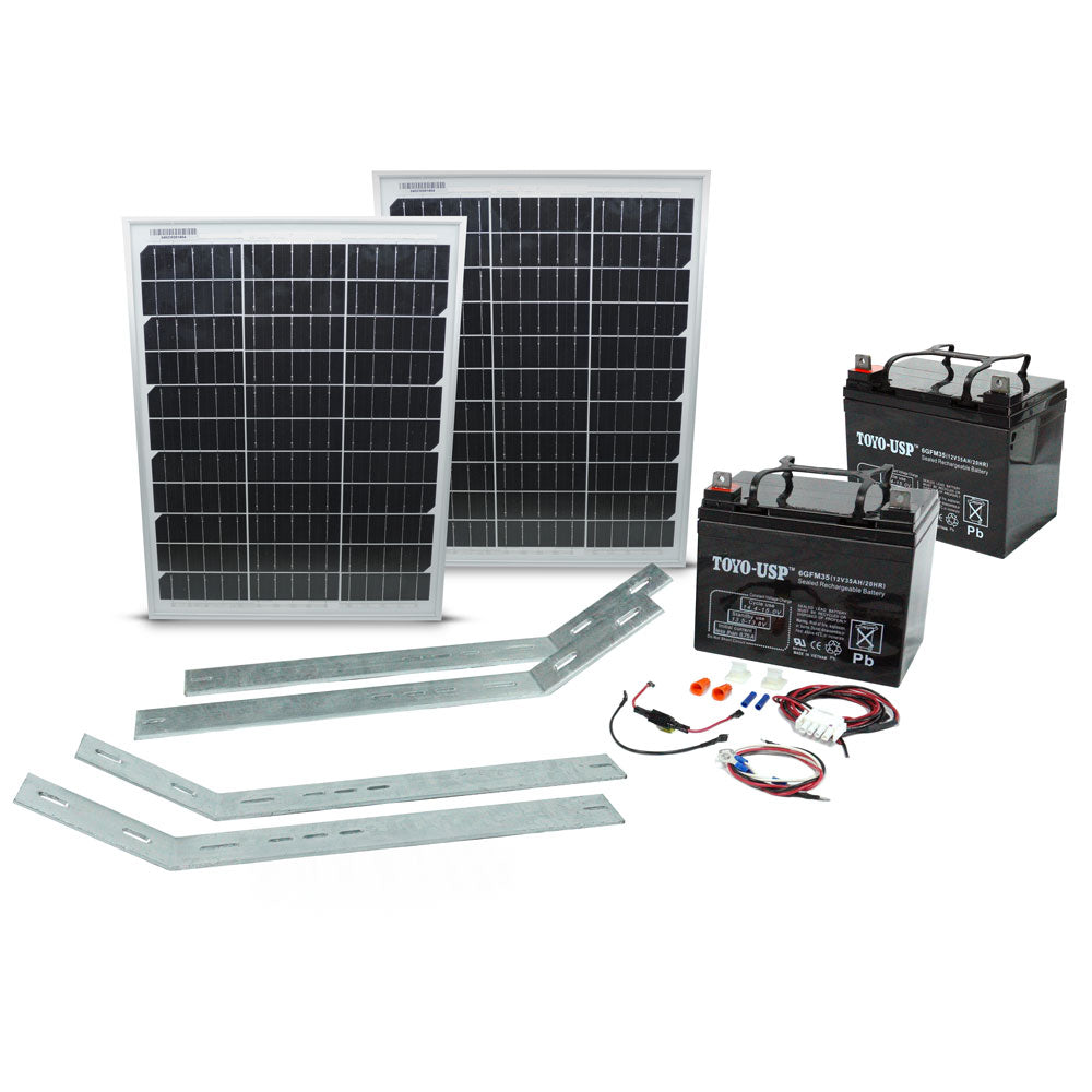 ASE 40W/24V Solar Panel Kit w/ High Capacity Batteries KITLIF40W24VBAT