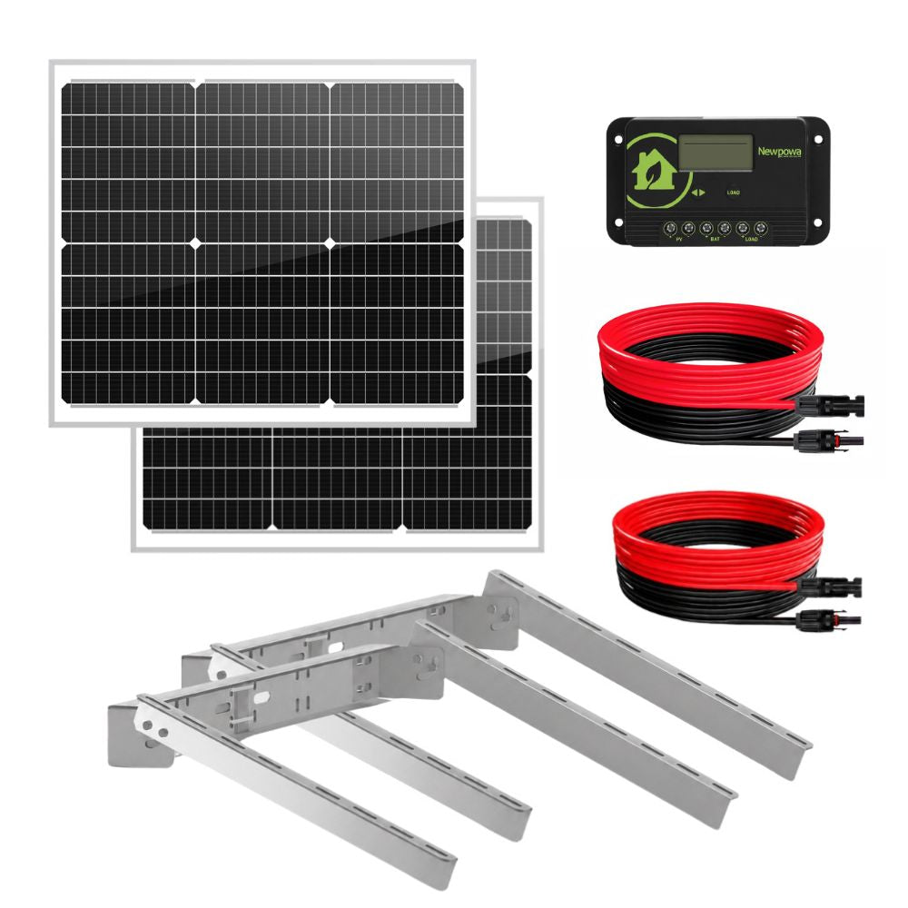 ASE 100W/24V Solar Panel Kit with Brackets | FAS-SP100KIT24V