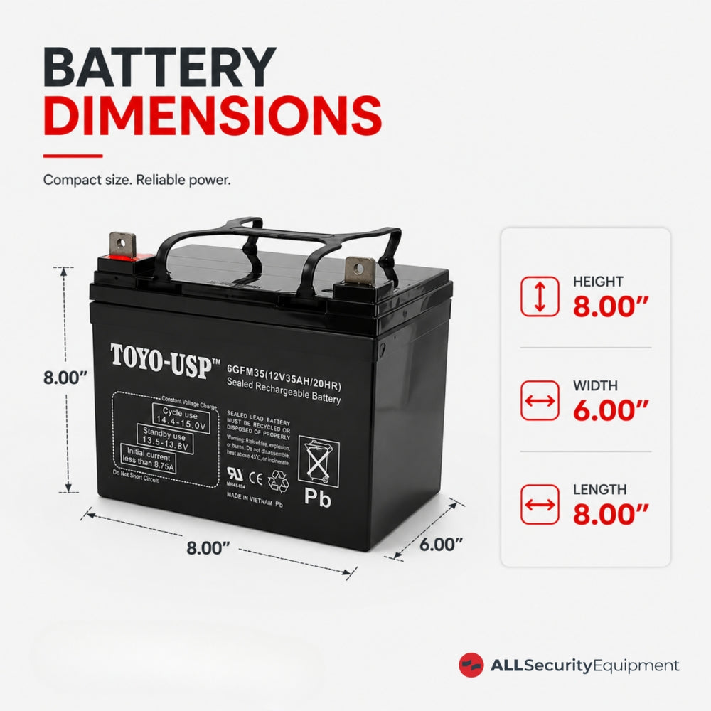 ASE Battery 35AH, 12V, Sealed Lead Acid NB Terminals FAS-12350 | All Security Equipment