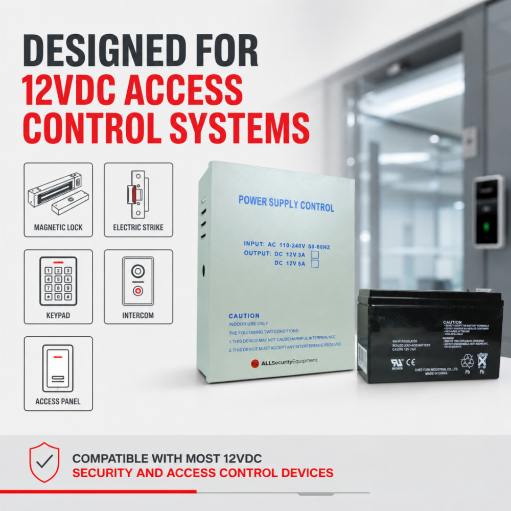 ASE Battery Back-Up System & Enclosure For Maglock | FAS-12VDC7ABUPBOX