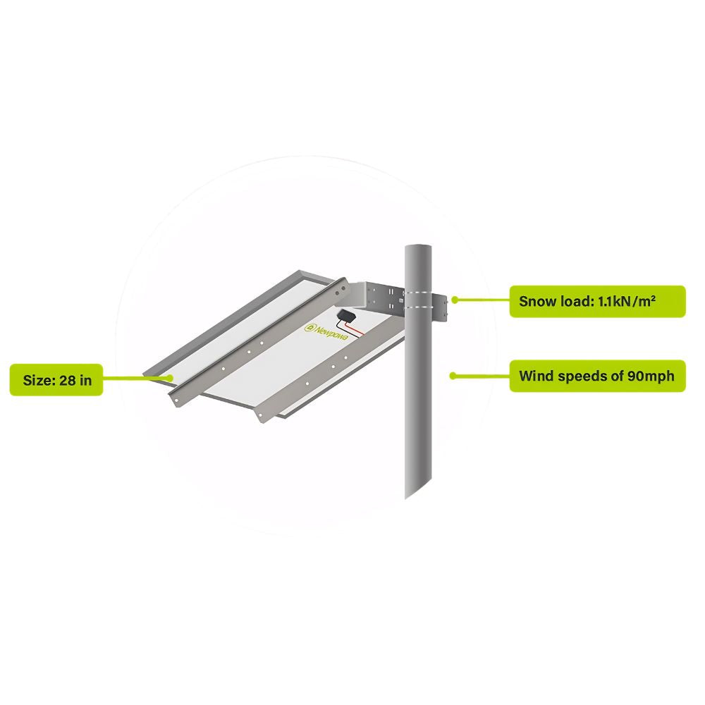 ASE Double Arm Single Pole/Wall Side Mount (80W-120W Panels) | ASE