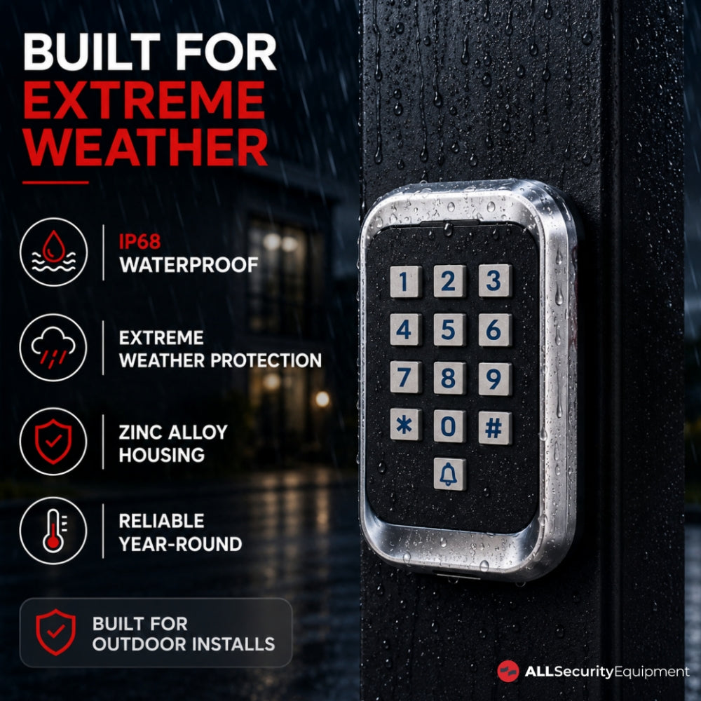 ASE Modern Illuminated Outdoor Keypad with WG26 and RFID | FASKP70