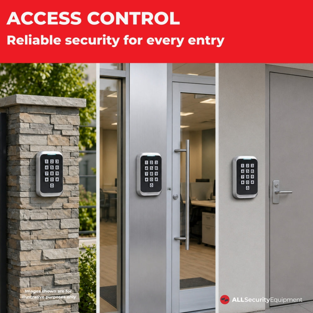 ASE Modern Illuminated Outdoor Keypad with WG26 and RFID | FASKP70