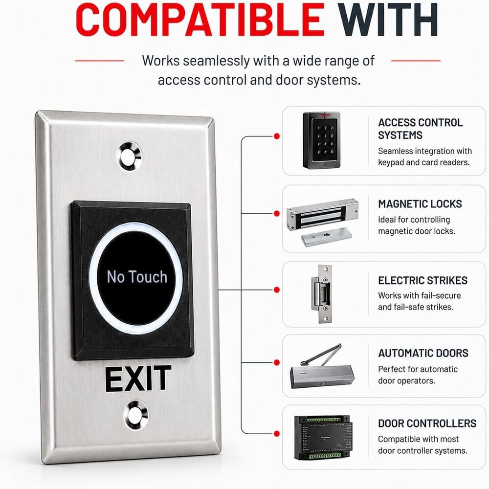 ASE Touchless Exit Button TLEB | All Security Equipment