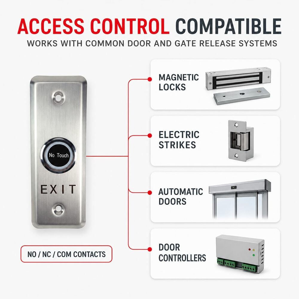 ASE Touchless Narrow Exit Button TLEBN | All Security Equipment