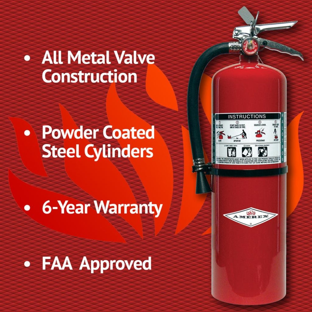 Fire Extengu Amerex 15.5lb Halotron I Fire Extinguisher - Model 398 15510