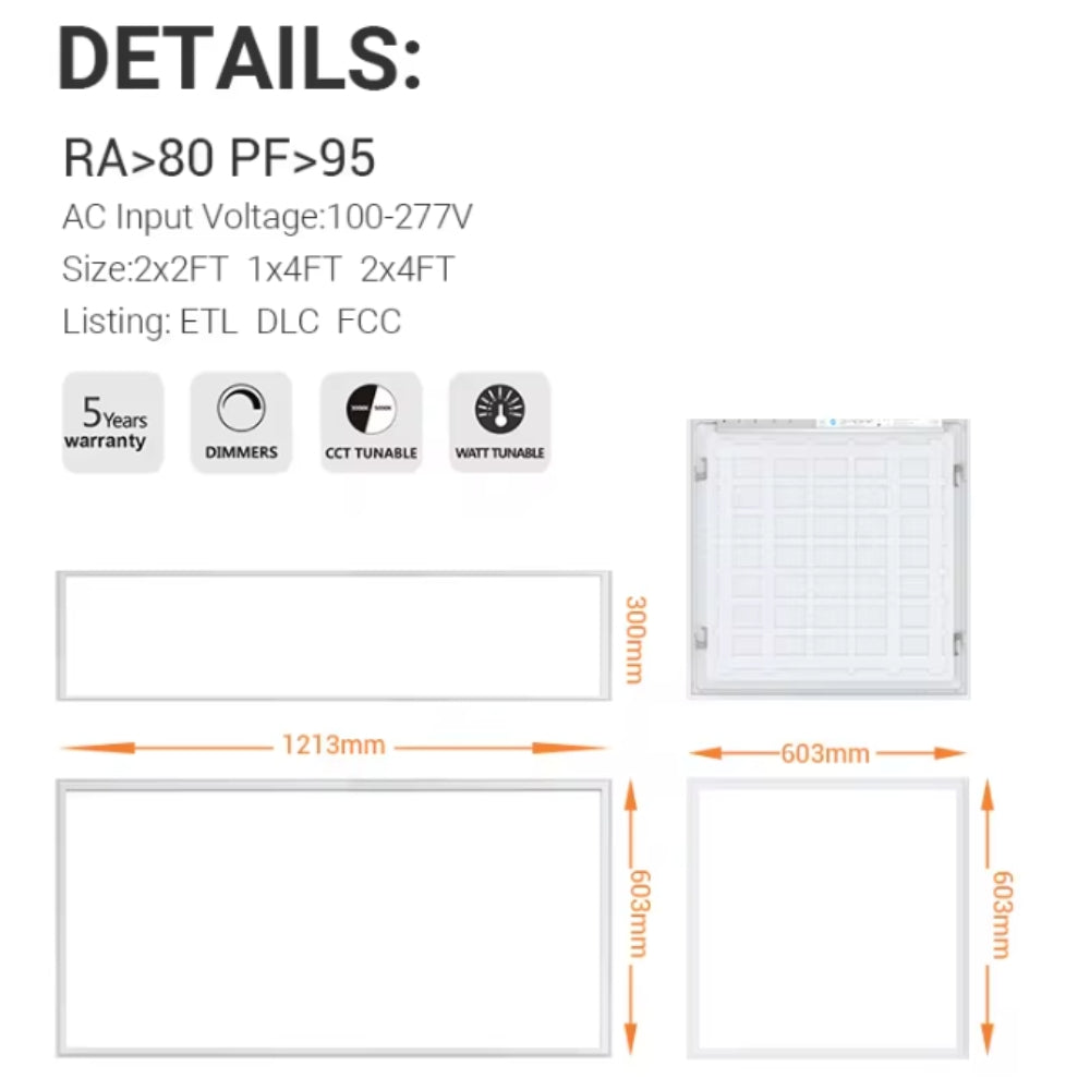 Backlit Panel Tunable 3CCT / 3Watt (2x2) - Pack of 4