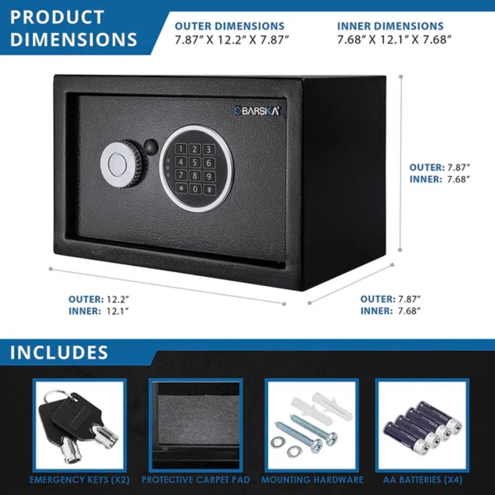 Barska 0.41 Cu. ft Digital Keypad Security Safe | All Security Equipment