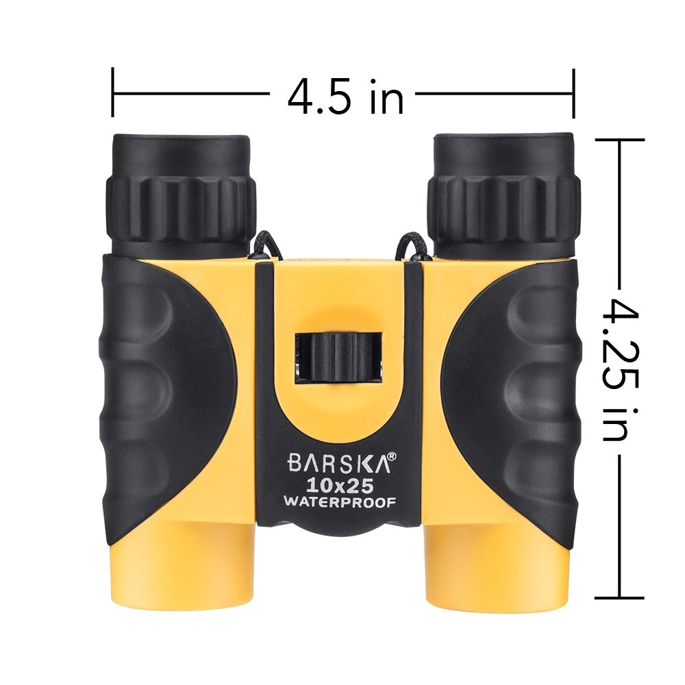 Barska 10x 25mm Colorado Yellow Waterproof Compact Binoculars CO10696