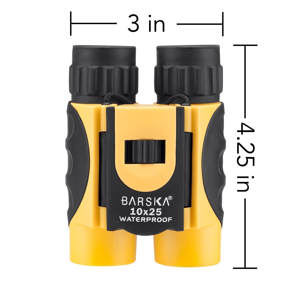 Barska 10x 25mm Colorado Yellow Waterproof Compact Binoculars CO10696