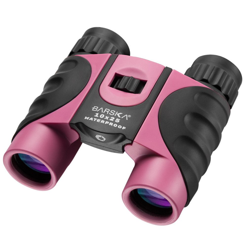 Barska 10x25mm Pink Waterproof Compact Binoculars AB12418