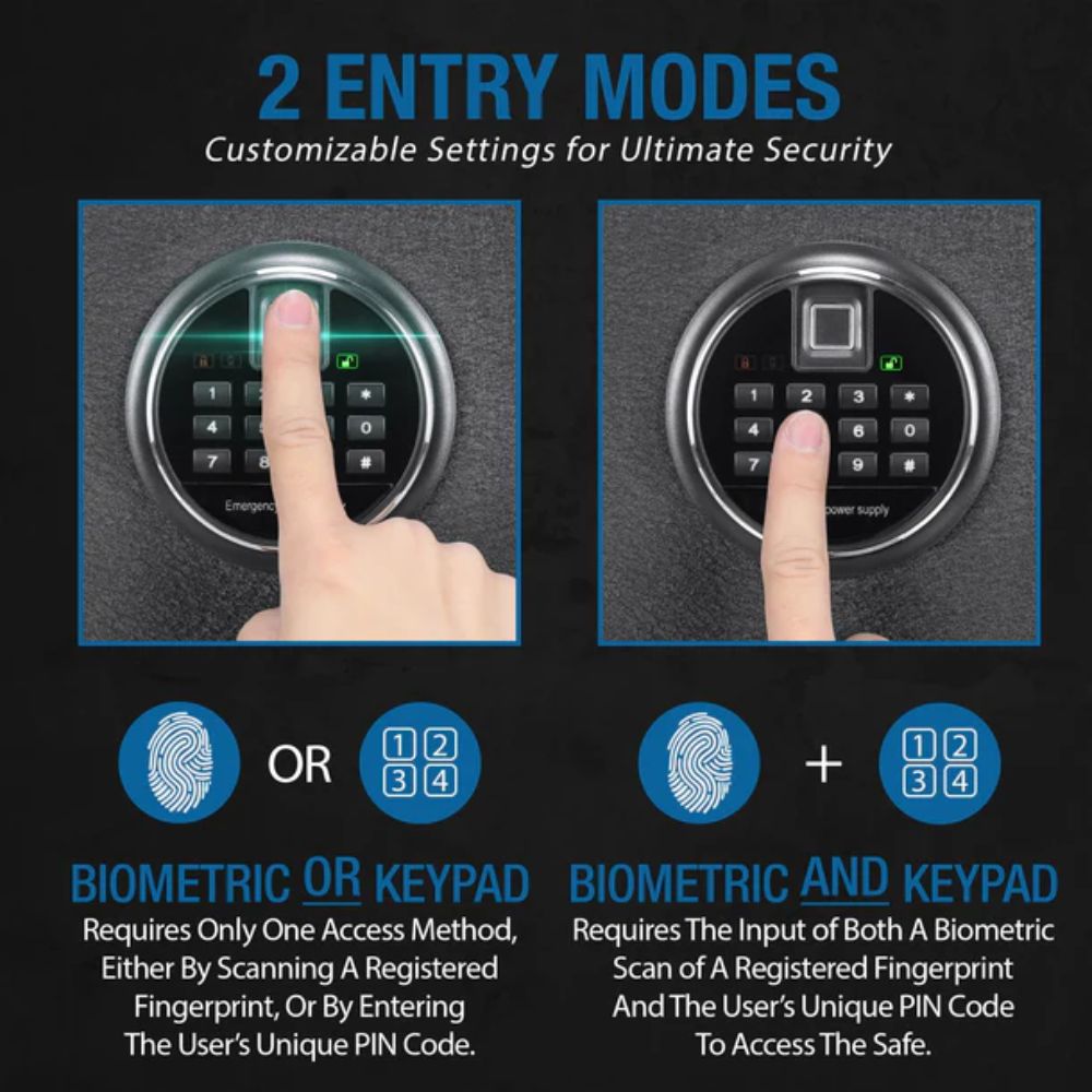 Barska 2.02 Cu. ft Biometric Keypad Fire Resistant Safe | All Security Equipment