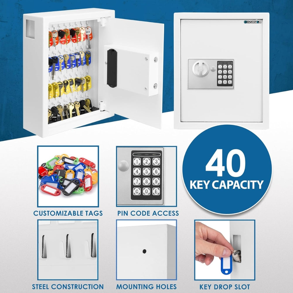 Barska AX13964 40 Capacity Fixed Position Key Cabinet Digital Keypad Wall Safe | All Security Equipment