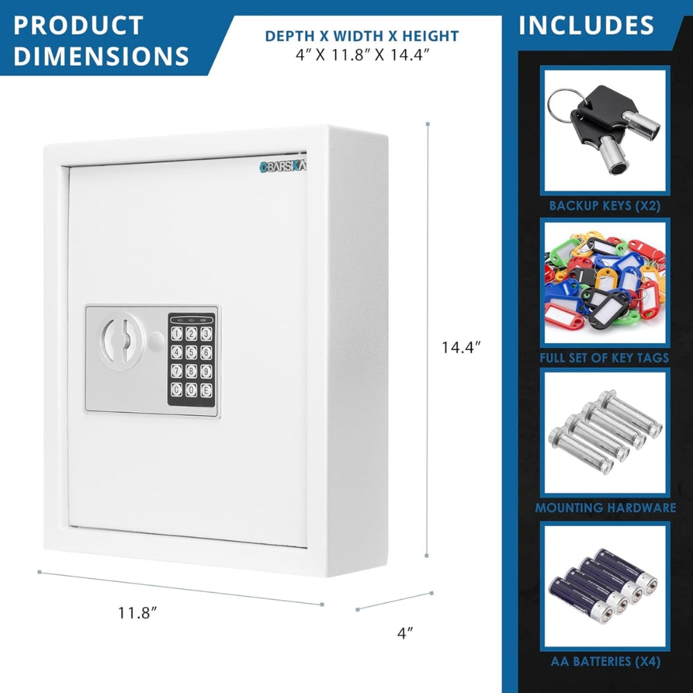 Barska AX13964 40 Capacity Fixed Position Key Cabinet Digital Keypad Wall Safe | All Security Equipment
