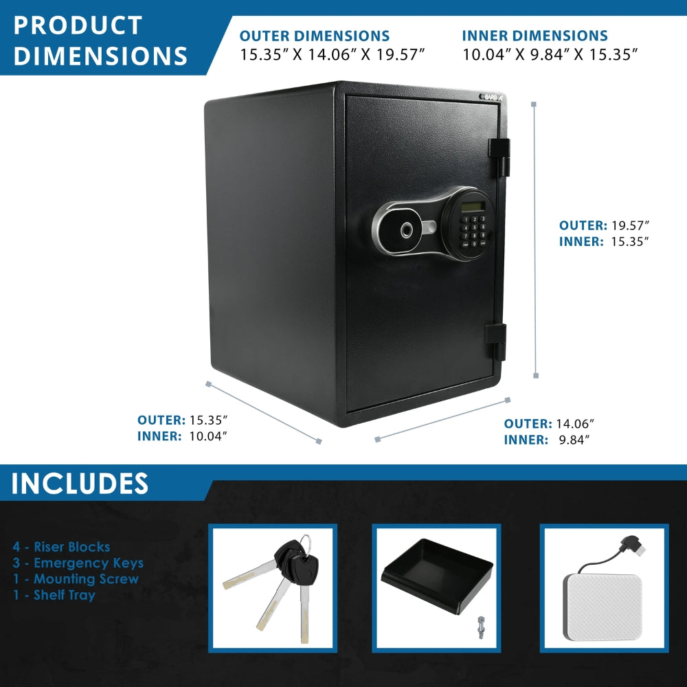 Barska AX14198 FV PRO 500 Biometric Keypad Fire-Resistant Safe | ASE