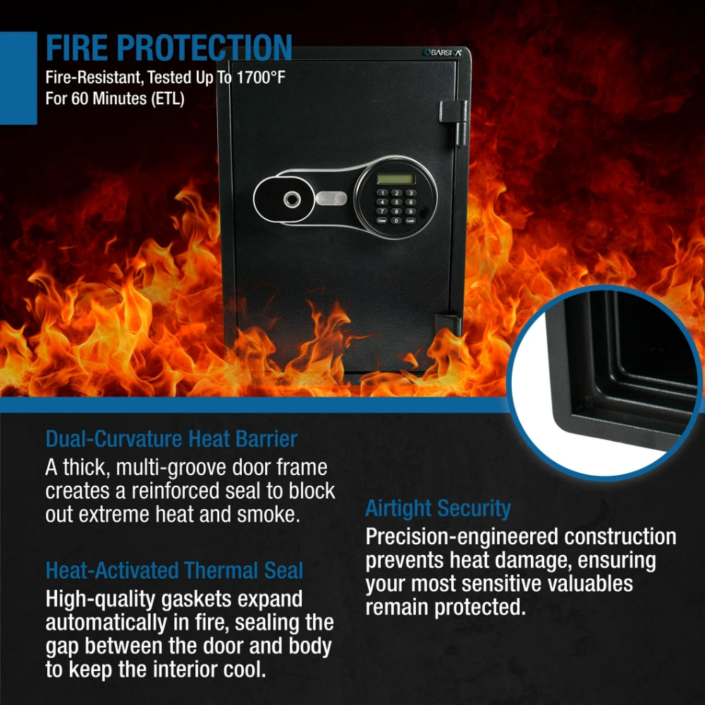 Barska AX14198 FV PRO 500 Biometric Keypad Fire-Resistant Safe | ASE
