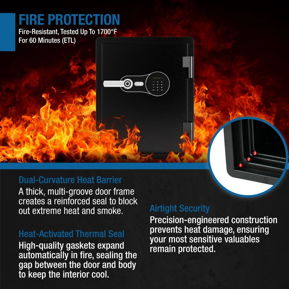 Barska AX14200 FV PRO 600 Biometric Keypad Fire Resistant Safe | ASE