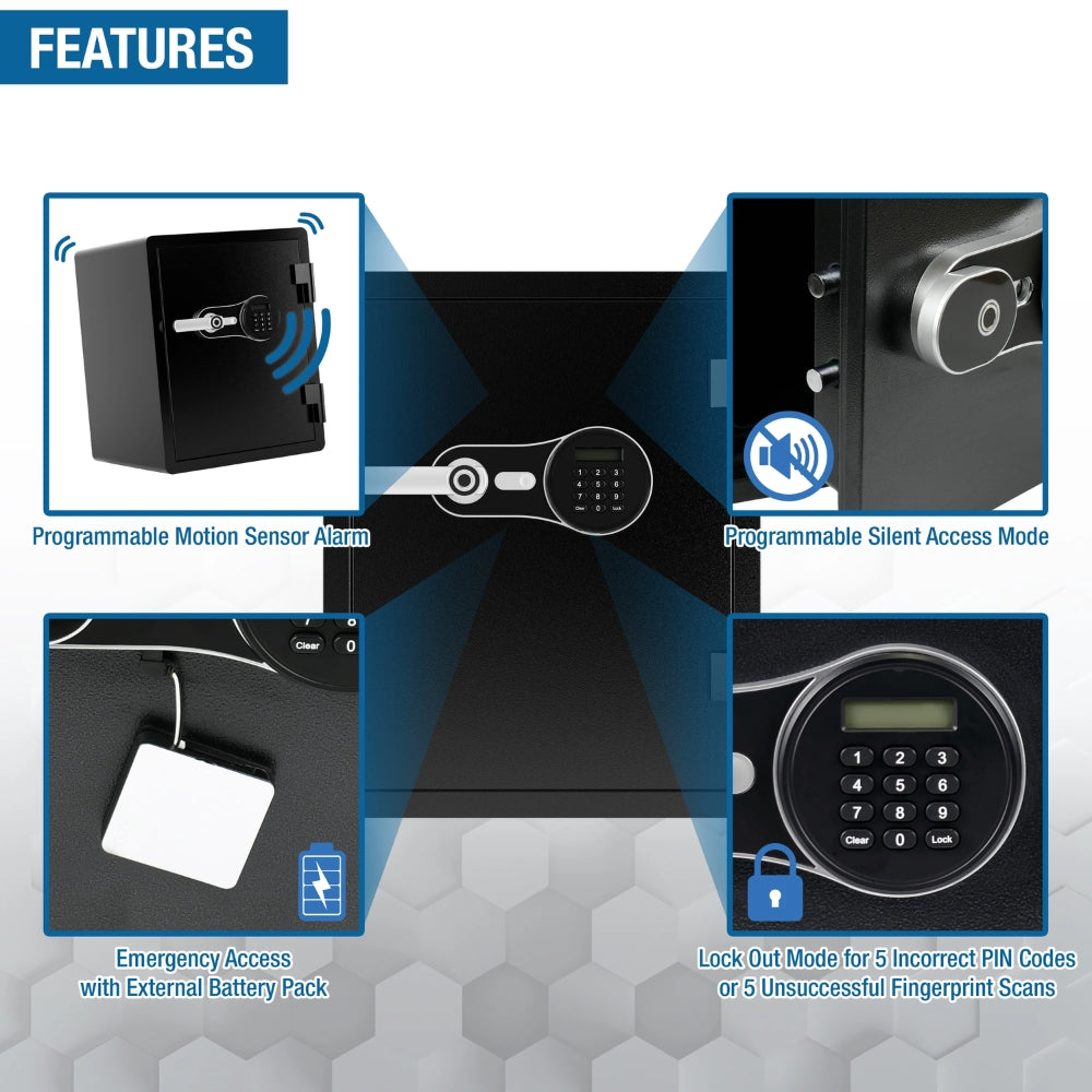 Barska AX14200 FV PRO 600 Biometric Keypad Fire Resistant Safe | ASE