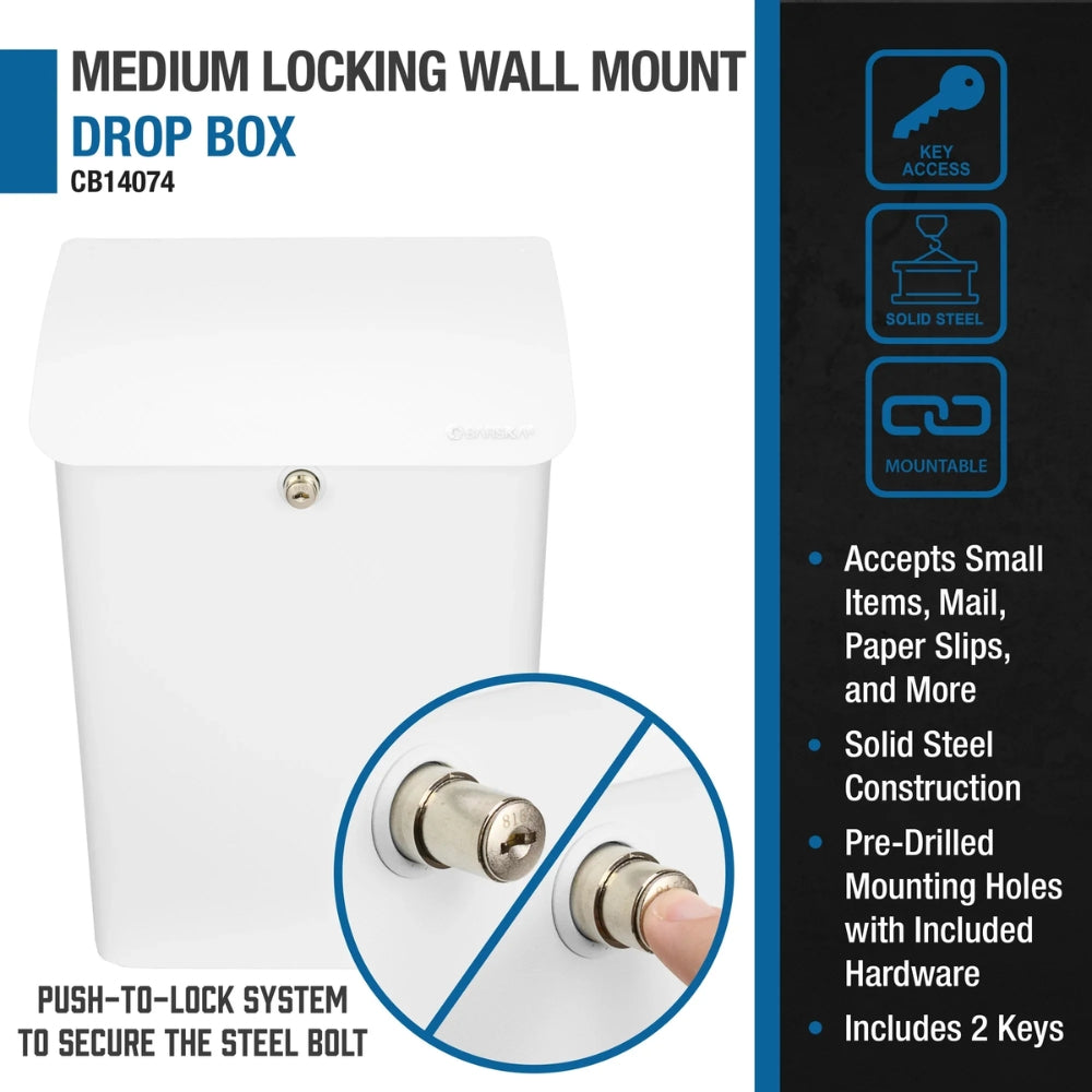 Barska CB14074 Wall-Mount Top Opening Mail Drop Box | All Security Equipment