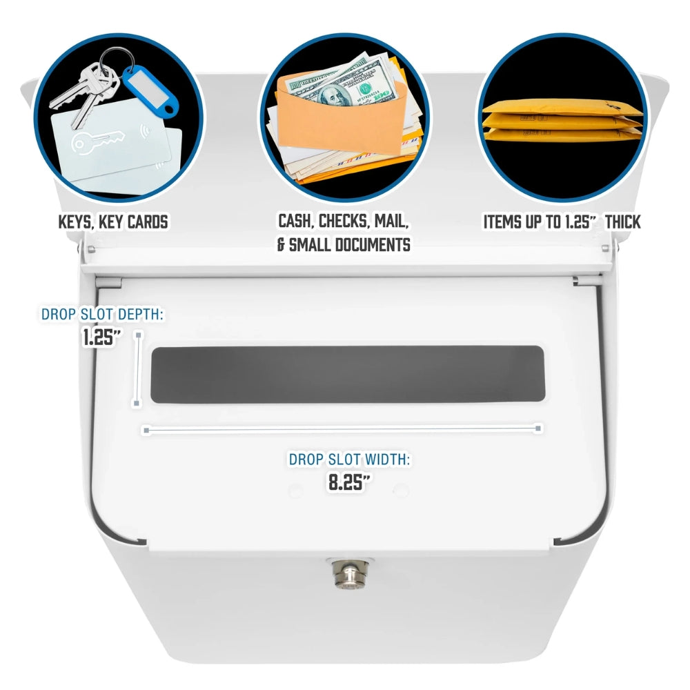 Barska CB14074 Wall-Mount Top Opening Mail Drop Box | All Security Equipment