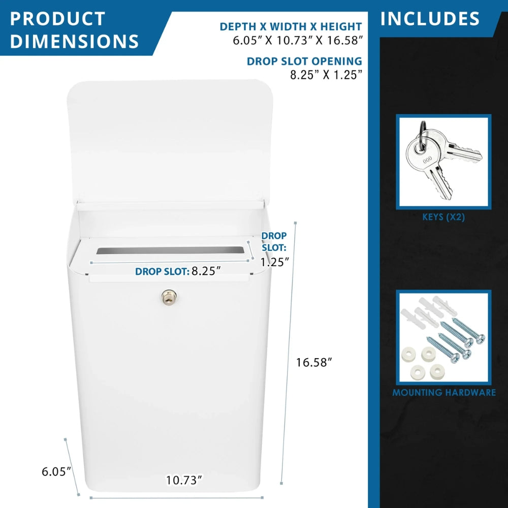 Barska CB14074 Wall-Mount Top Opening Mail Drop Box | All Security Equipment