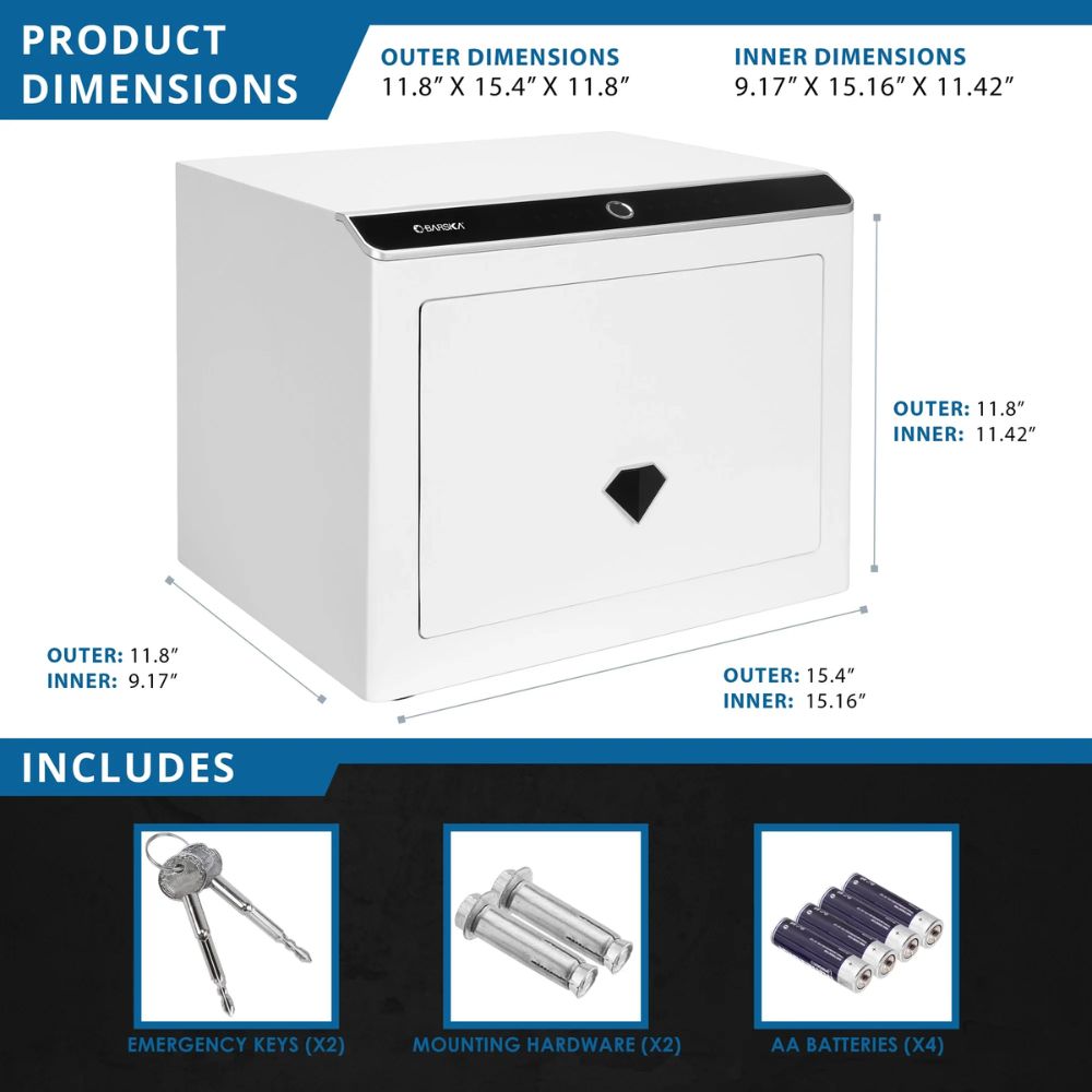 Barska Diamond 0.92 Cu. ft Touchscreen Biometric Keypad Security Safe | All Security Equipment