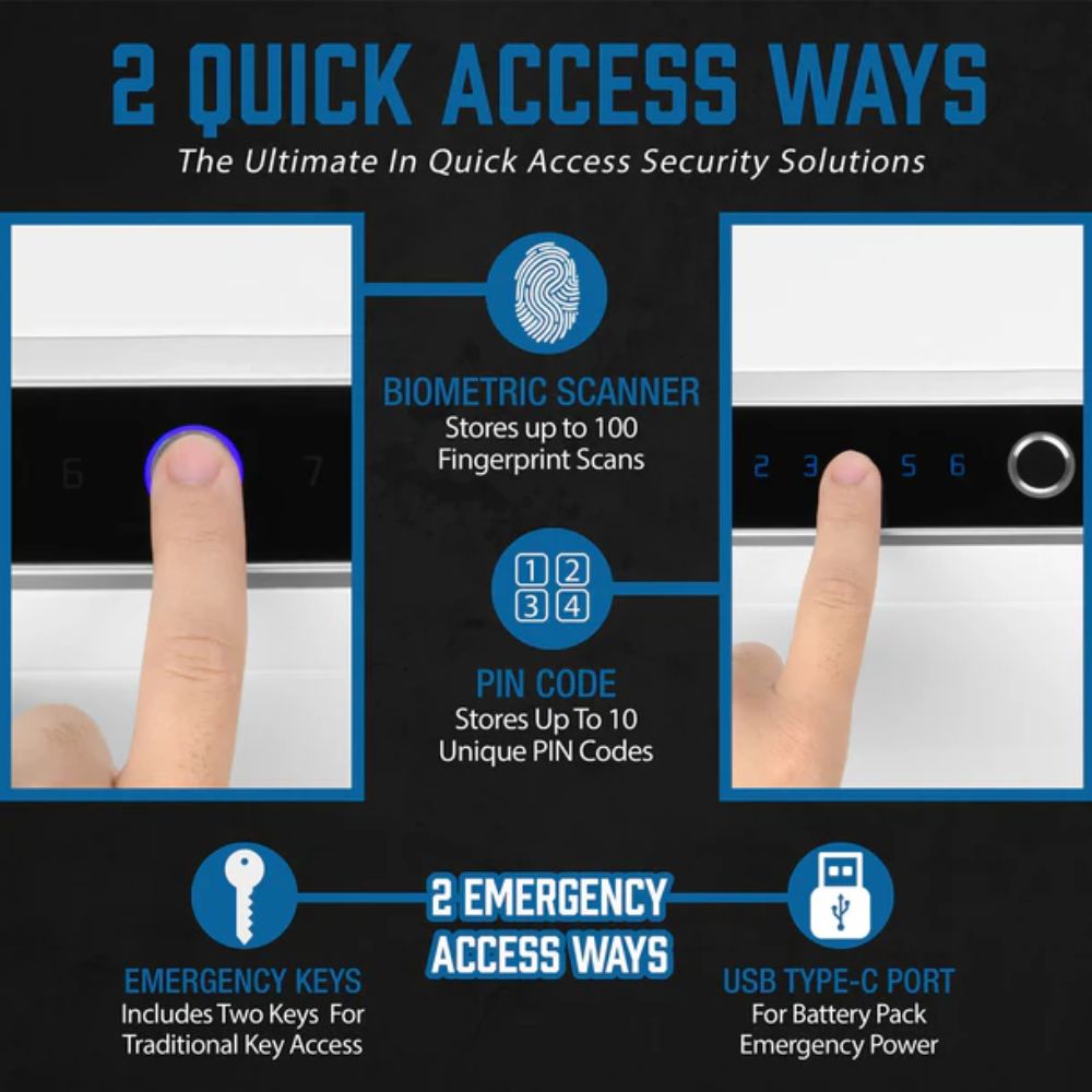Barska Diamond 2.4 Cu. ft Touchscreen Biometric Keypad Security Safe | All Security Equipment
