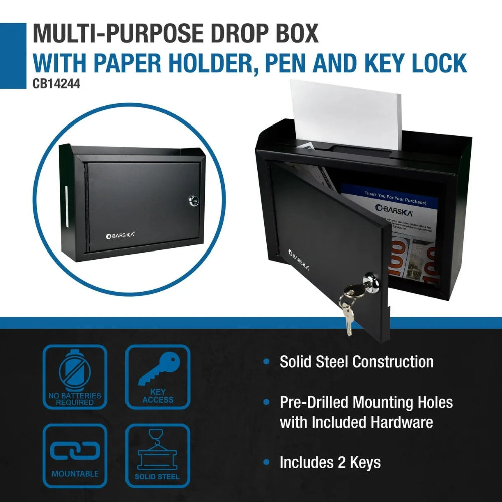 Barska CB14244 Multi-Purpose Drop Box with Paper Holder | ASE