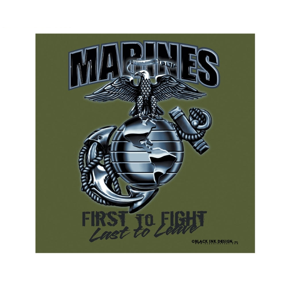 Black Ink Marines First To Fight T-Shirt (Black)