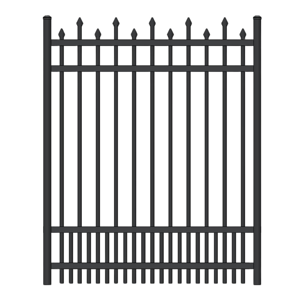 Commercial Walk Gate 4’ H x 6’ W Aluminum California Style - iDeal (Black) | All Security Equipment