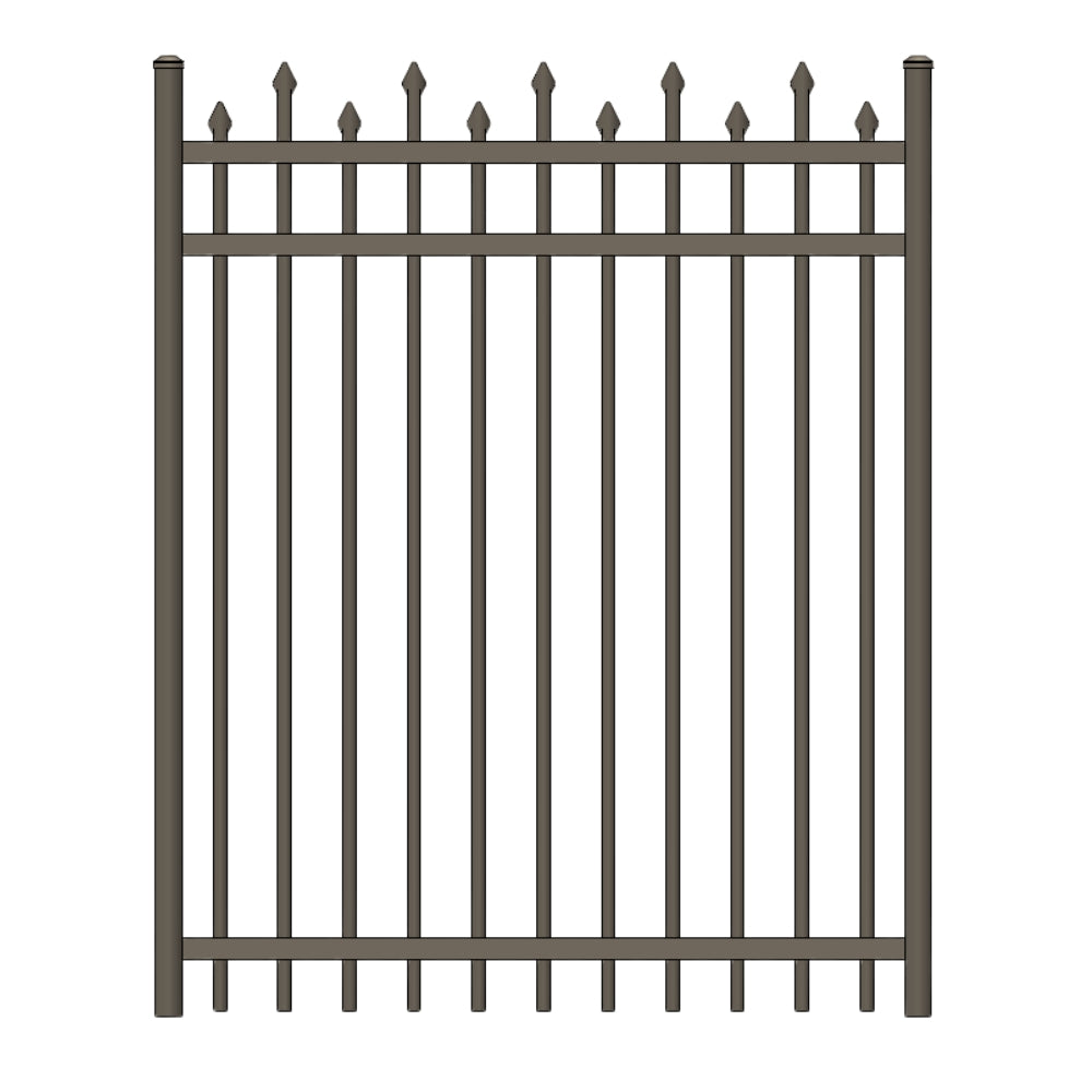Commercial Walk Gate 6’ H x 5’ W Aluminum California Style - iDeal (Bronze) | All Security Equipment
