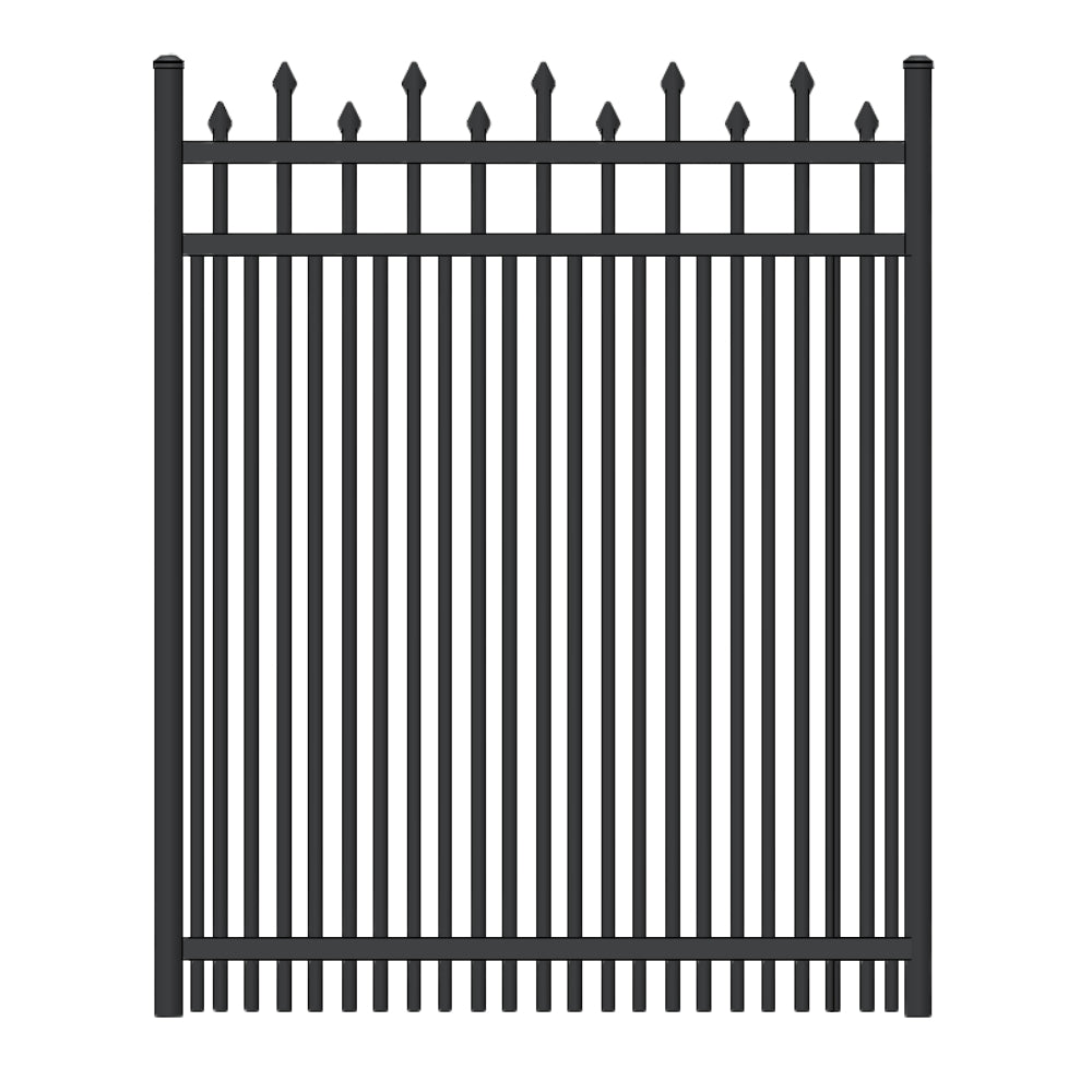 Commercial Walk Gate 4’ H x 6’ W Aluminum California Style - iDeal (Black) | All Security Equipment