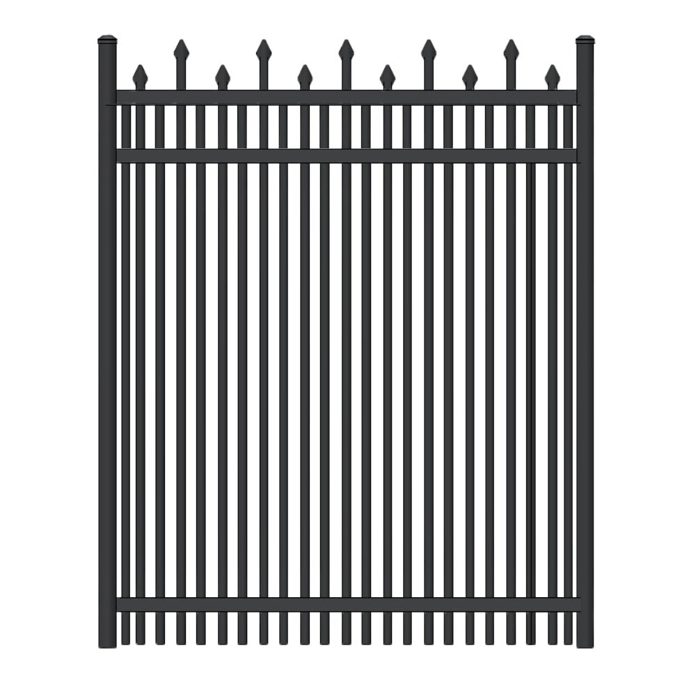 Commercial Walk Gate 6’ H x 6’ W Aluminum California Style - iDeal (Black) | All Security Equipment