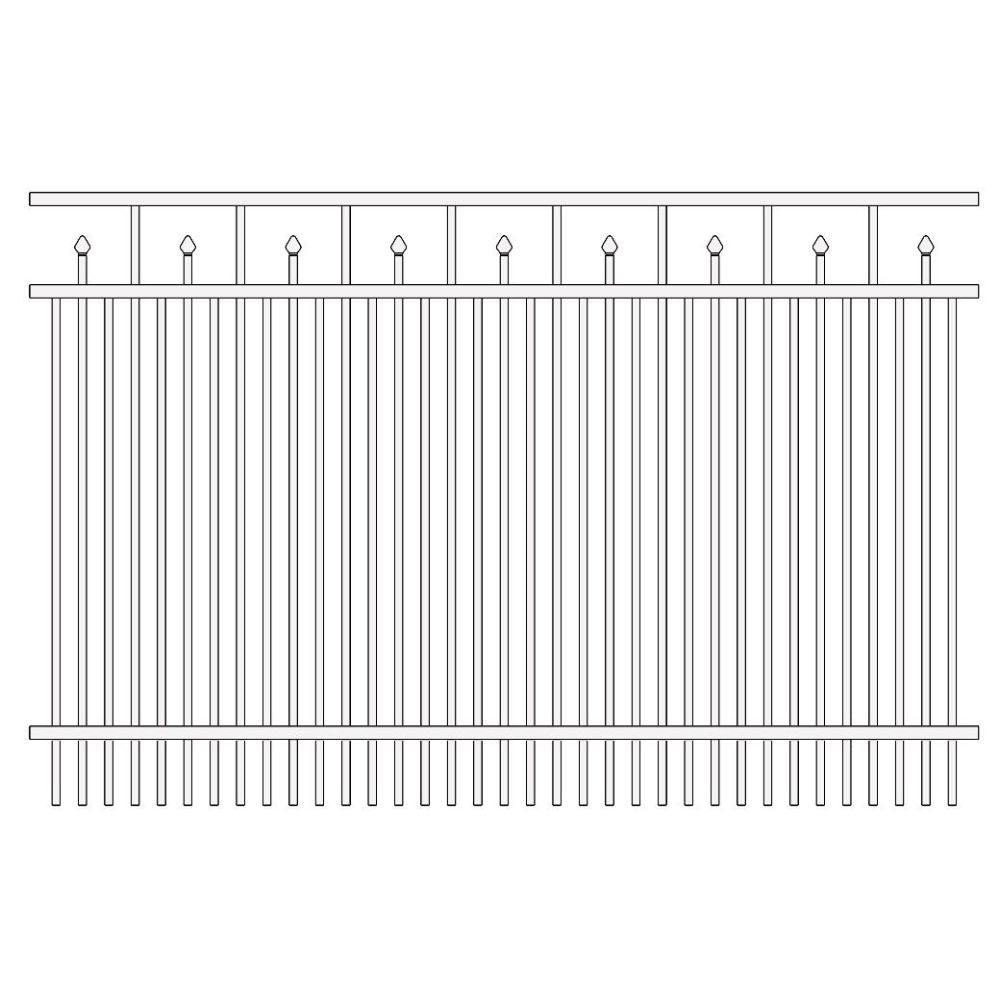 Commercial Fence 6’ H x 6’ W Aluminum Floridian Style - iDeal