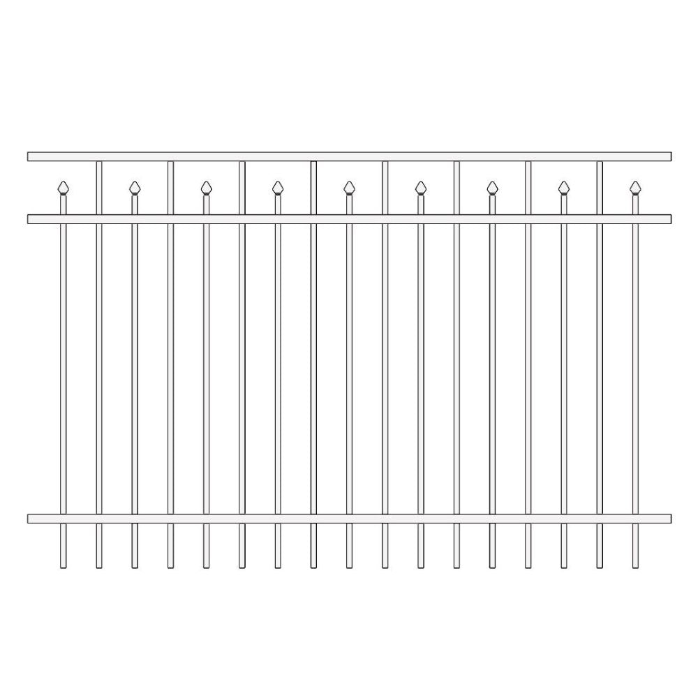 Commercial Fence 6’ H x 6’ W Aluminum Floridian Style - iDeal