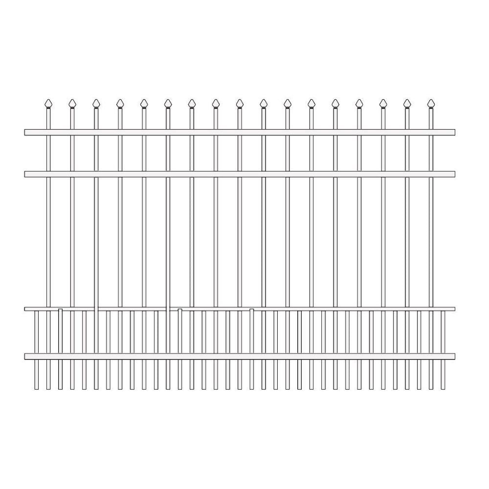 Commercial Fence 4’ H x 6’ W Aluminum Maine Style - iDeal