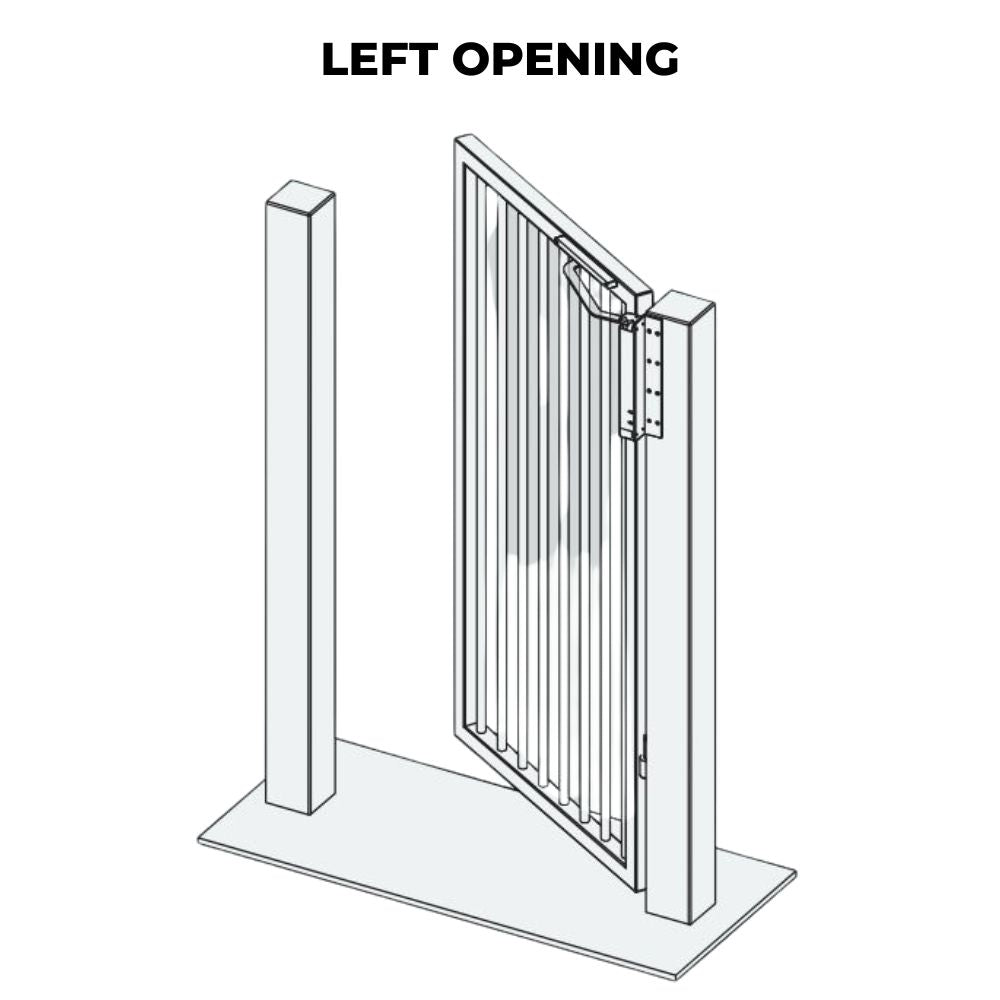 D&D SlimLine Vertical Closer Post Mount Push Side