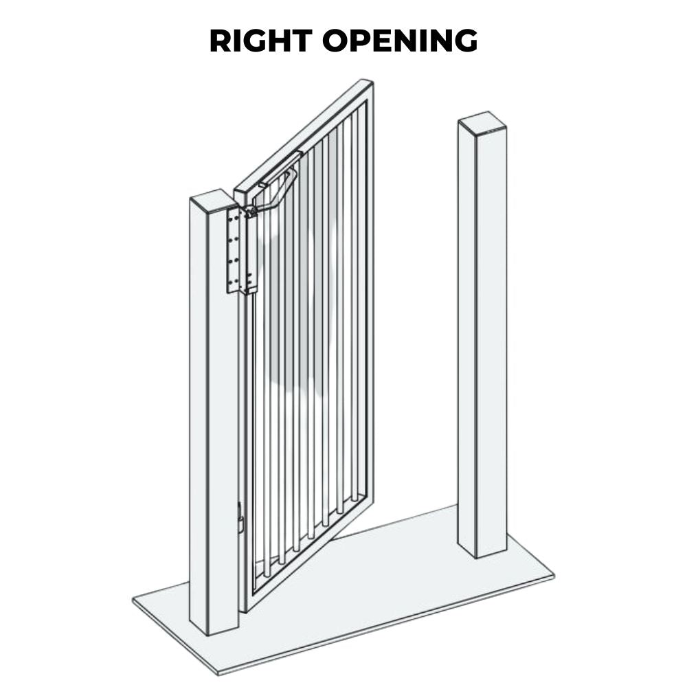 D&D SlimLine Vertical Closer Post Mount Push Side