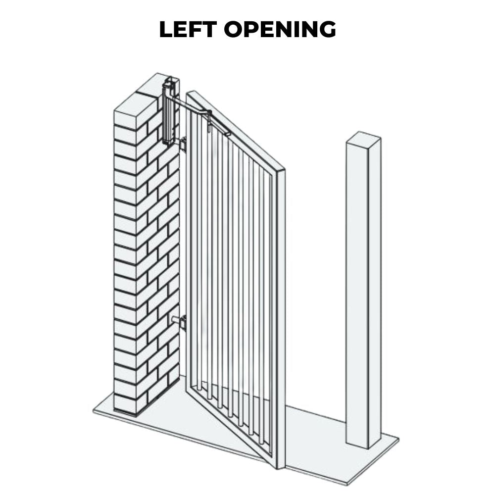 D&D SlimLine Vertical Gate Closer – Wall Mount - Pull Side