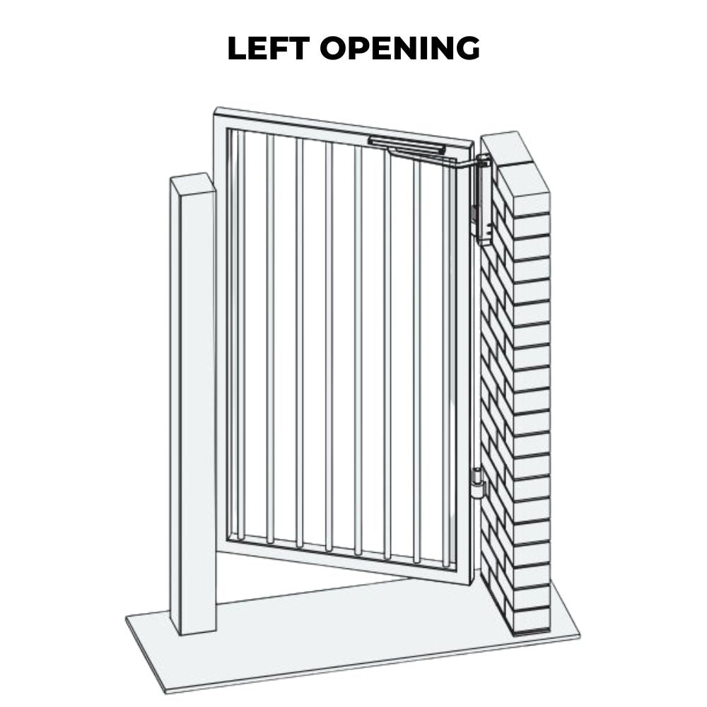 D&D SlimLine Vertical Gate Closer – Wall Mount, Push Side