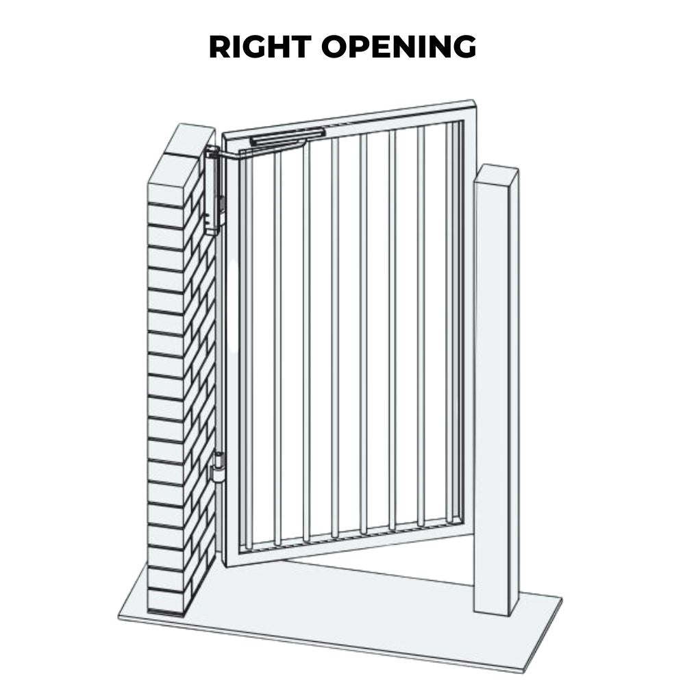 D&D SlimLine Vertical Gate Closer – Wall Mount, Push Side