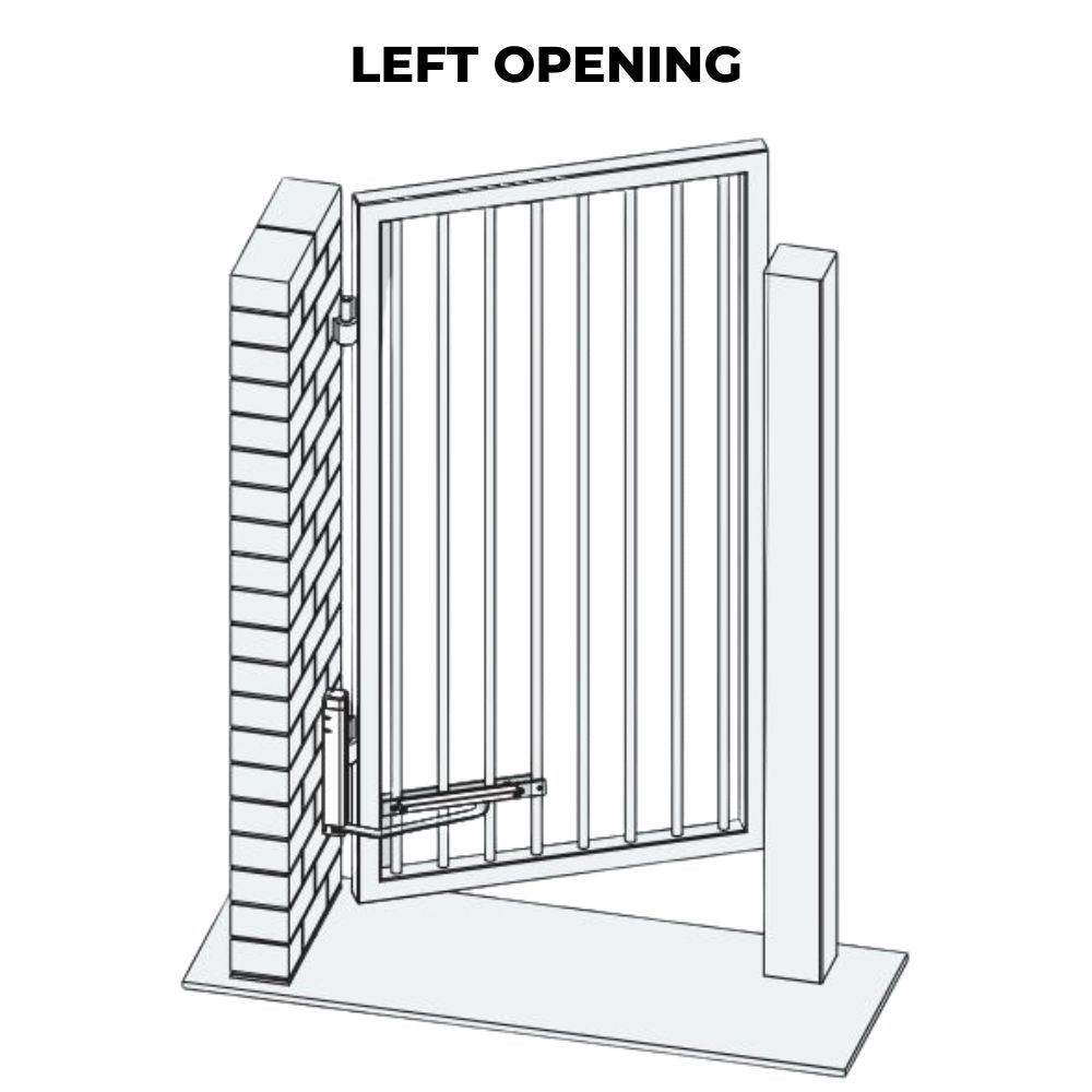 D&D SlimLine Vertical Gate Closer Wall Mount Push Side for Fence Picket