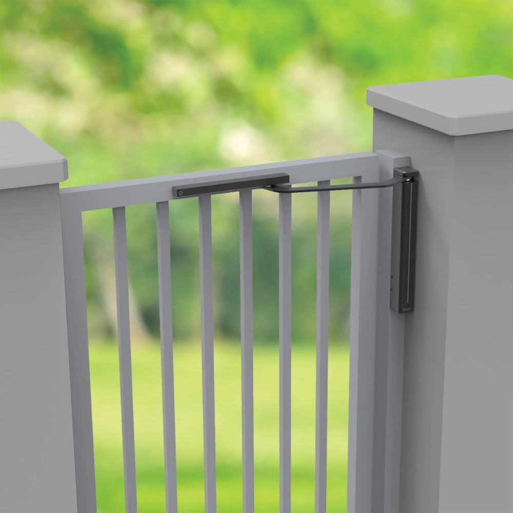 D&D SlimLine Vertical Gate Closer – Post Mount, Pull Side