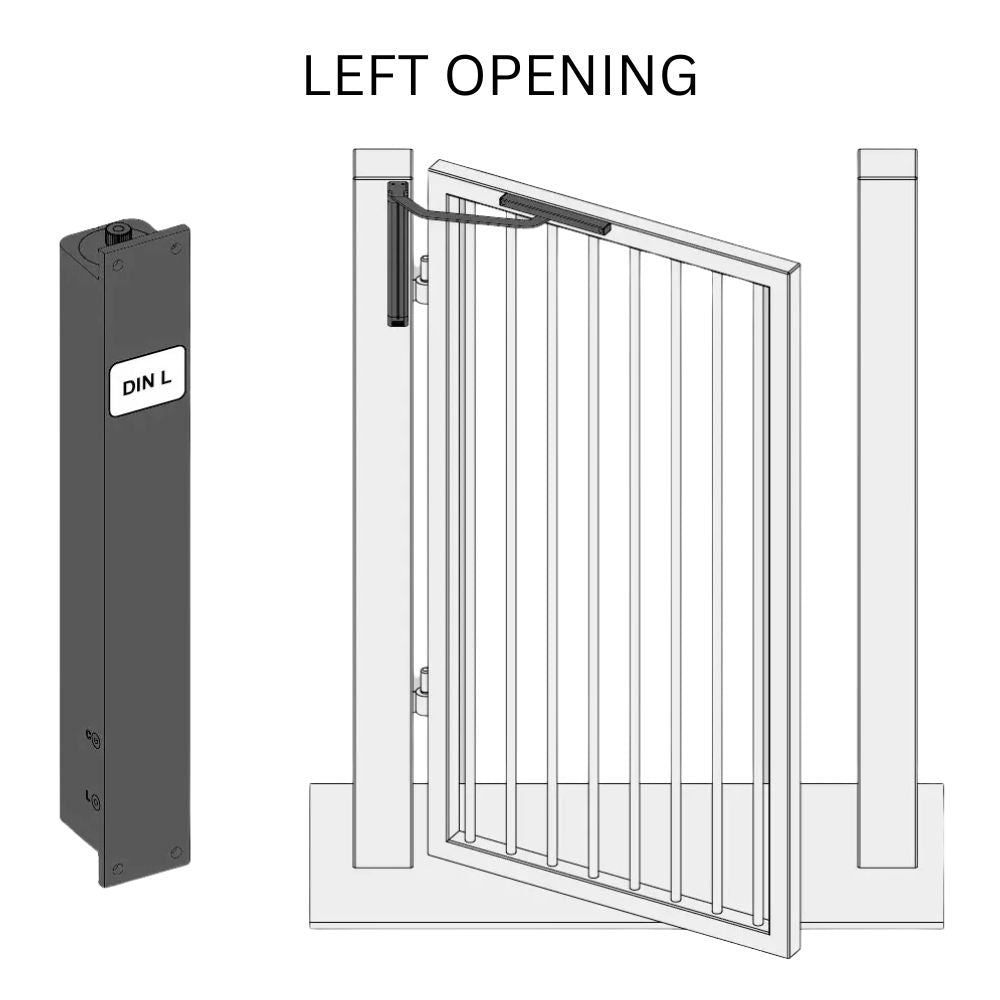 D&D SlimLine Vertical Gate Closer – Post Mount, Pull Side