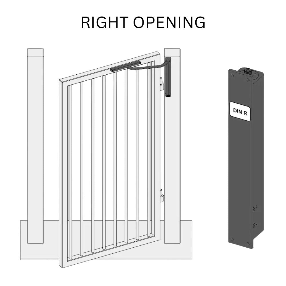 D&D SlimLine Vertical Gate Closer – Post Mount, Pull Side