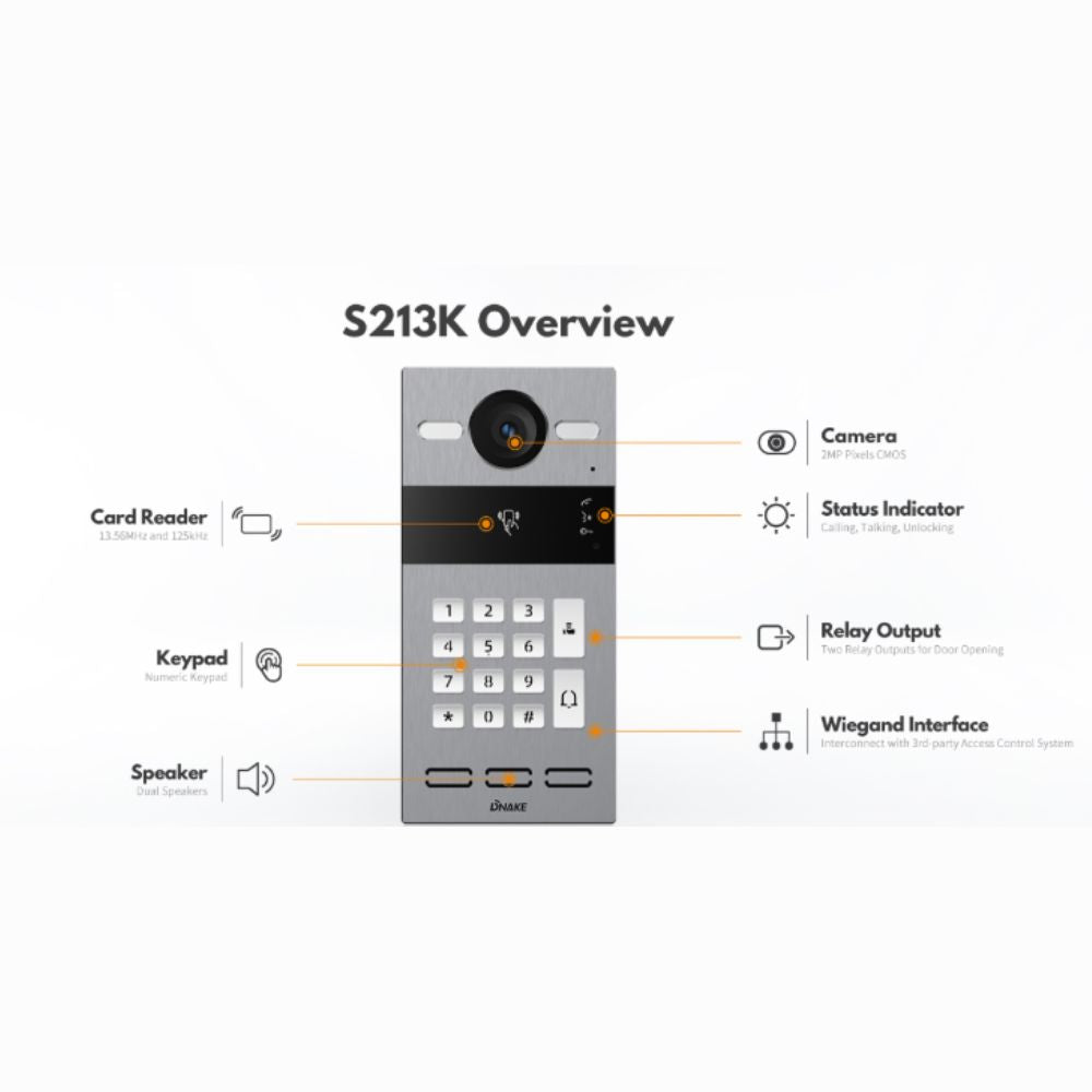 DNAKE S213K/F SIP Video Door Phone with keypad (Flush Mount) | All Security Equipment