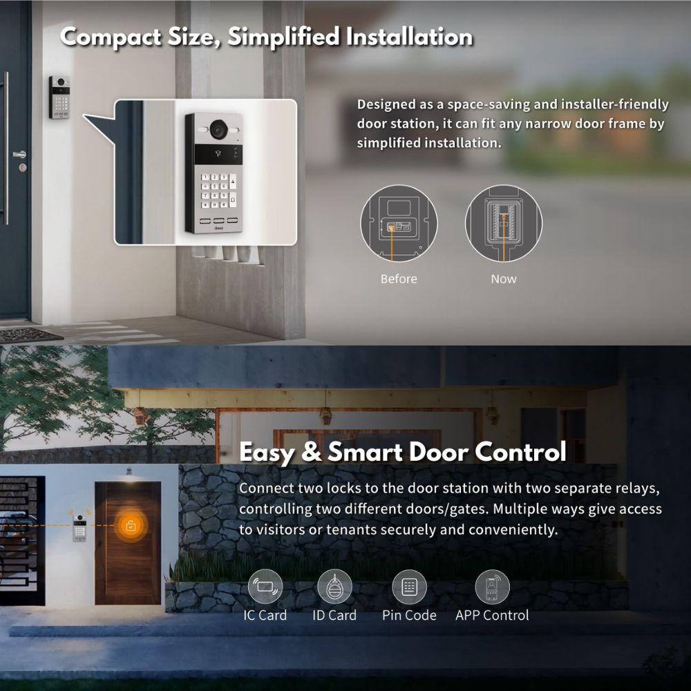 DNAKE S213K/F SIP Video Door Phone with keypad (Flush Mount) | All Security Equipment