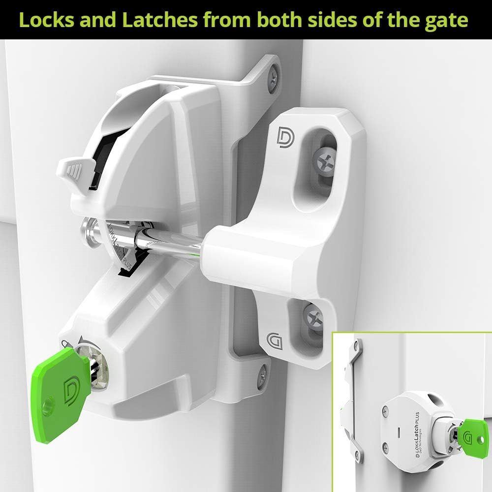 D&D Technologies LokkLatch Plus Privacy Gate Gravity Latch Keyed-Alike