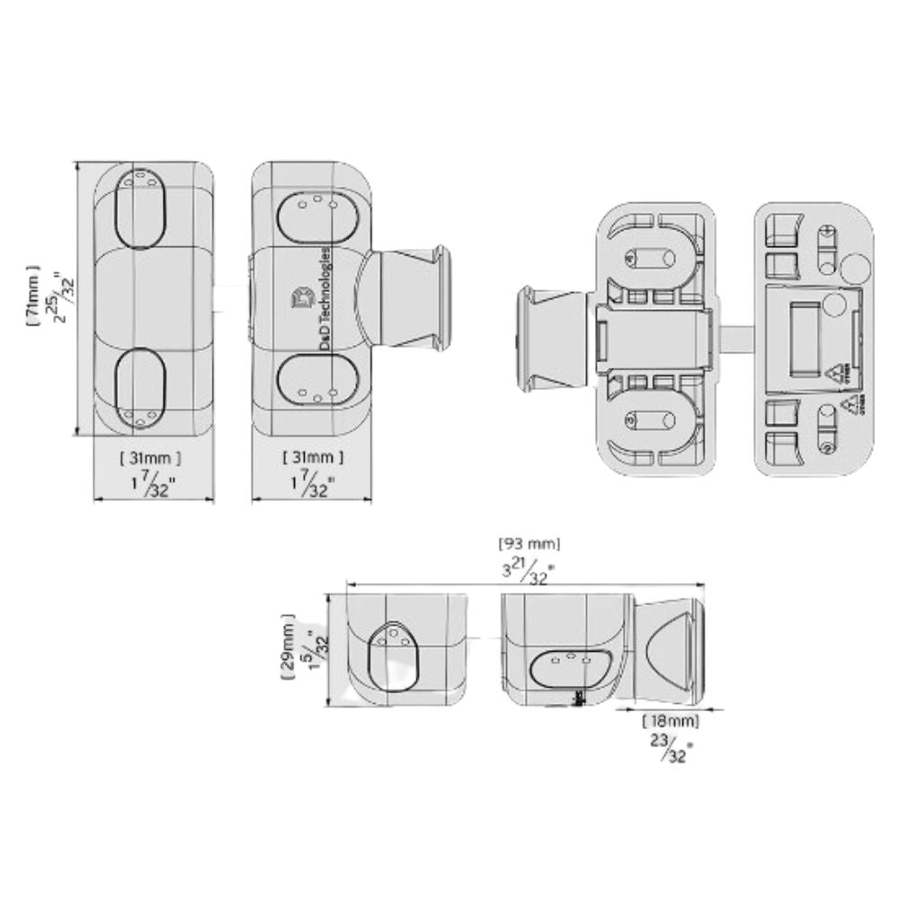 D&D Technologies MagnaLatch Side Pull Magnetic Gate Latch